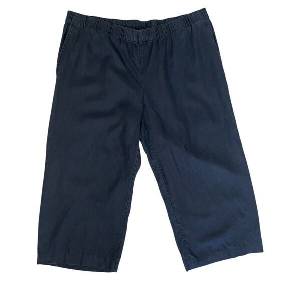 Eileen Fisher Women 100% Organic Linen Pull On Wide Leg Pants Size 1X Minimalist - Picture 1 of 11